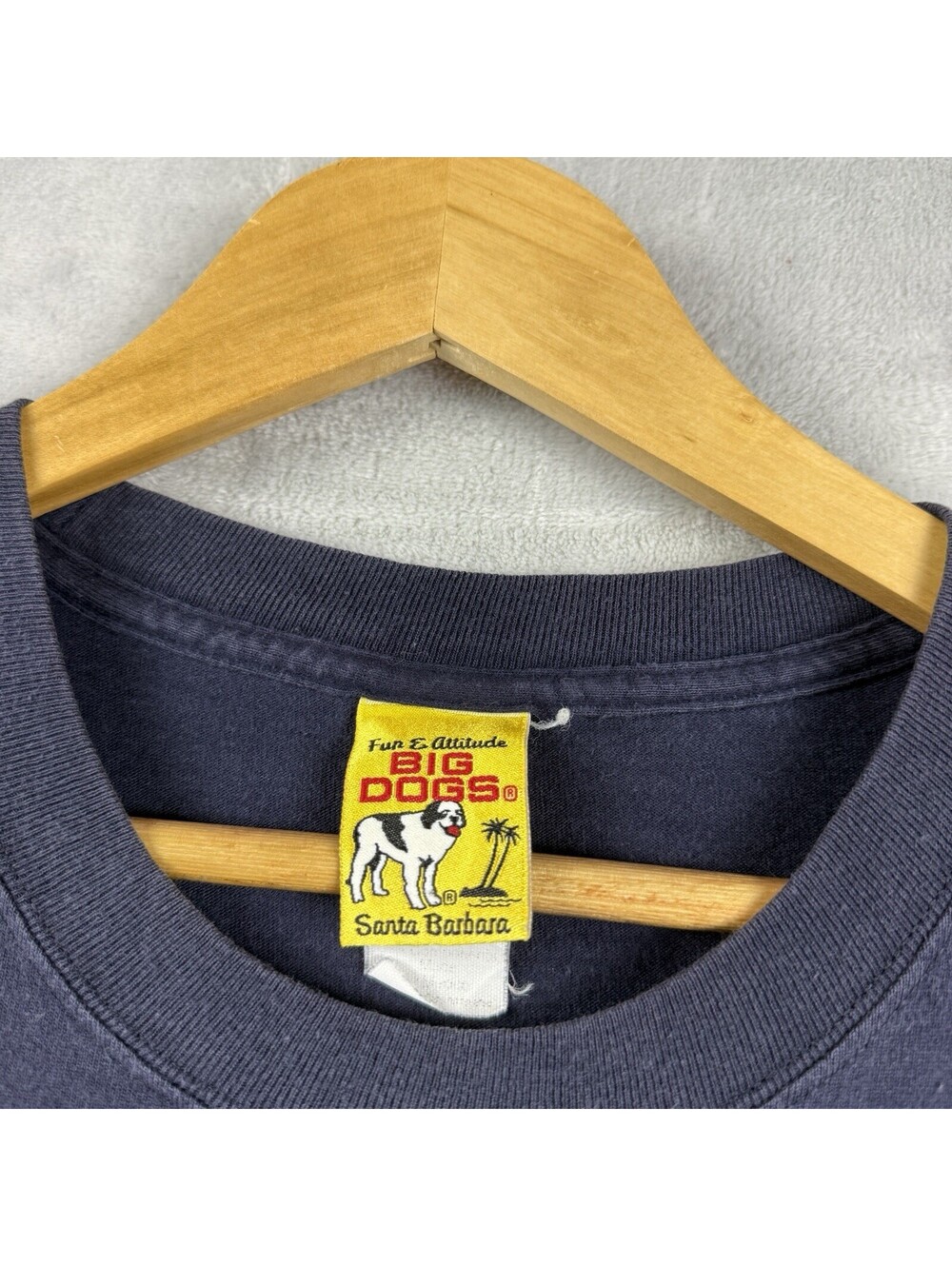 2005 VTG Big Dogs Firefighters 'Get Er Done' Graphic T Shirt Navy Size L Y2K Dog - Picture 4 of 9